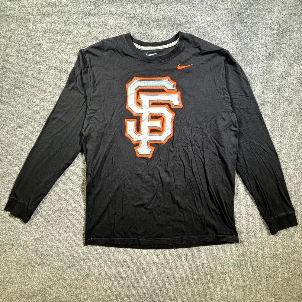 Nike San Francisco Giants T-Shirt Mens XL Black Graphic Long Sleeve Athletic MLB